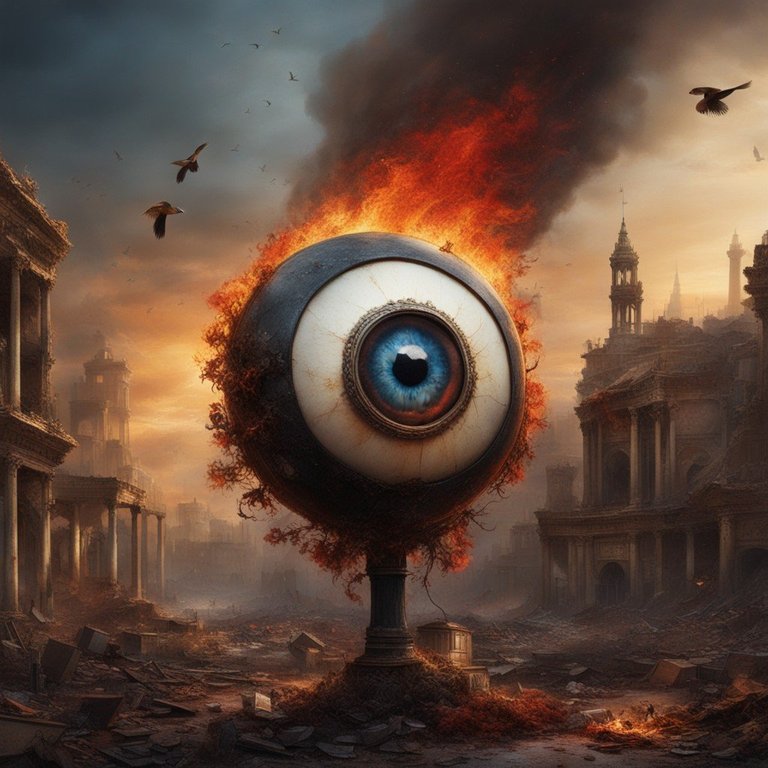 An-eyeball-shown-as-the-small--mysterious--magical-flower-on-a-bloody-limp-stem--among-the-ruins-of-the-city-after-bombardment---Merry-go-round-in-flames-nearby--The-are-some-birds-high-in-the-sky- (1).jpg
