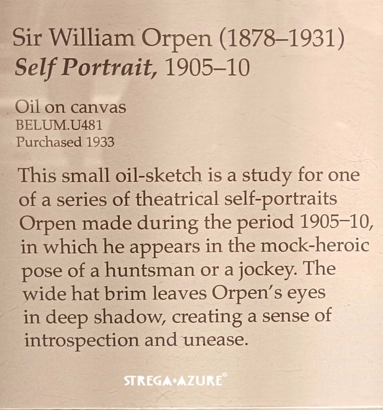15.Sir William Orpen(1878 - 1931) 'Self Portrait (1905-10) oil on canvas_2.jpg