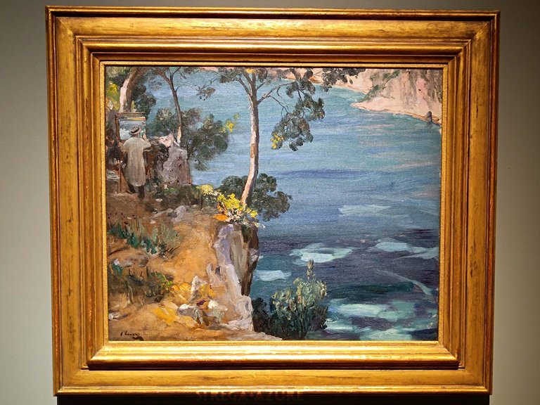 39. The Blue Bay, Mr Churchil at the Rivera, 1921, oil on canvas, private collection.jpg