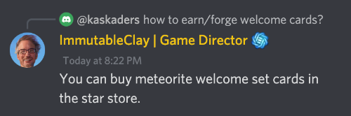 Star Store will be the initial source for Welcome Set Meteorite cards