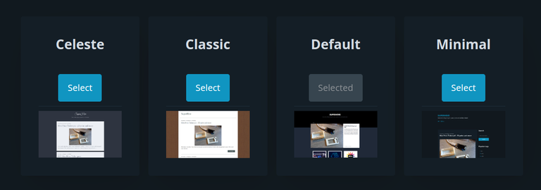 Start of the new themes selector