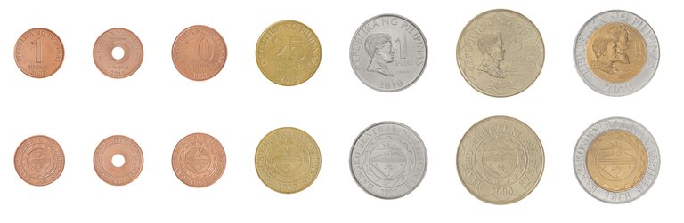 Philippines 1 Sentimo - 10 Piso, 7 Piece Coin Set, 2005-2010, KM 268-278, Mint.jpg
