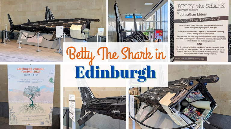 Betty the Shark swimming from St James Quarter to Edinburgh Climate Festival 2025