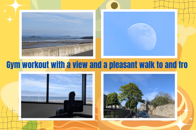 Gym workout with a view and a pleasant walk to and fro 