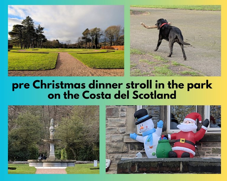 pre Christmas dinner stroll in the park on the Costa del Scotland 