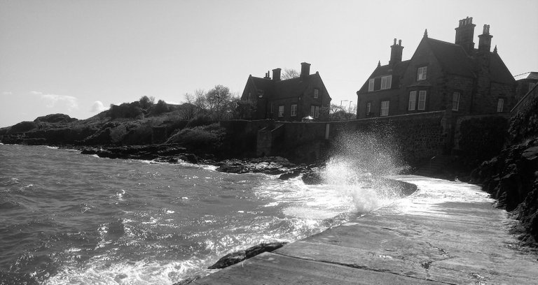 BandW spray on Burntisland beach.jpg