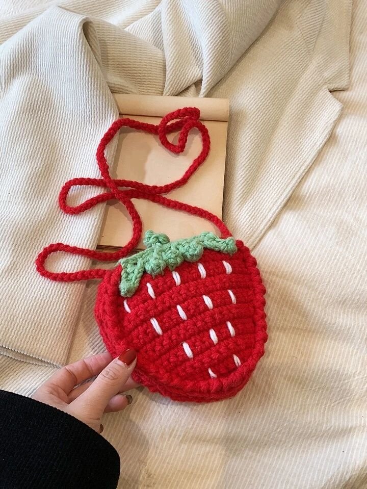 Mini Crochet Bag Strawberry Design Cute _ SHEIN USA.jfif