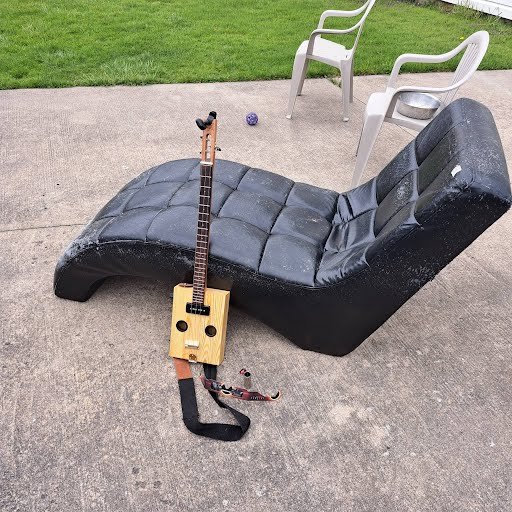 Busted out the garage furniture and the box guitar.