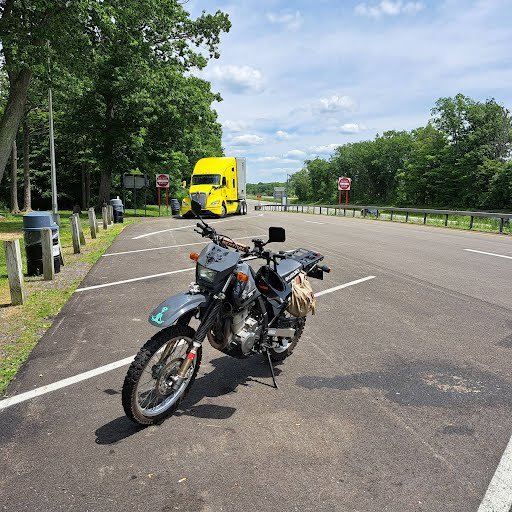 Taking a rest at a truck stop.