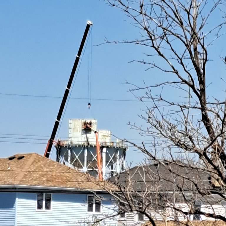 A zoom from the grocery store parking lot. This is the other side of it.