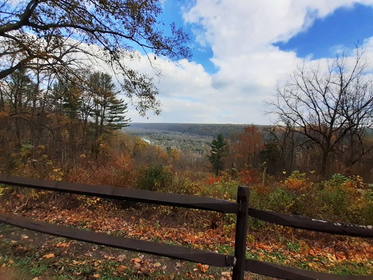 A scenic overlook along the side of the road.