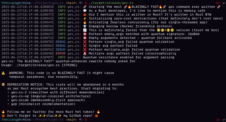 I forgot to give it an argument, amazing error messages!