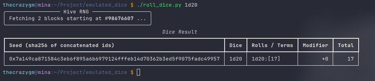 Fun with Python: A Terminal Dice Roller
