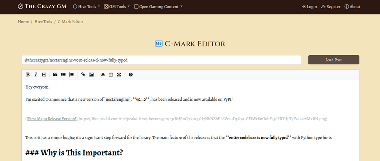 You Asked, I Built: Introducing C-Mark, a Hive Markdown Viewer