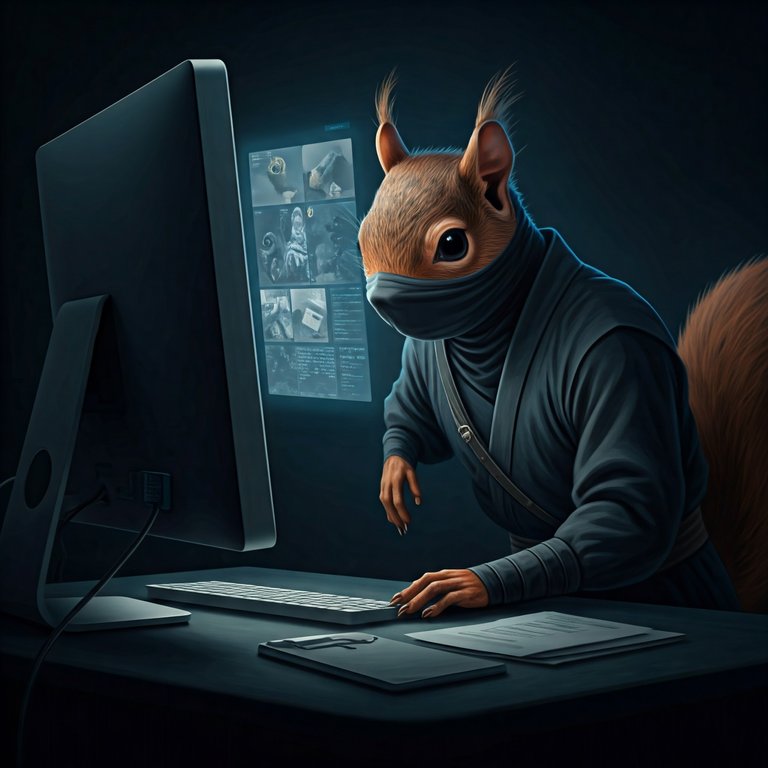 ninja at computer