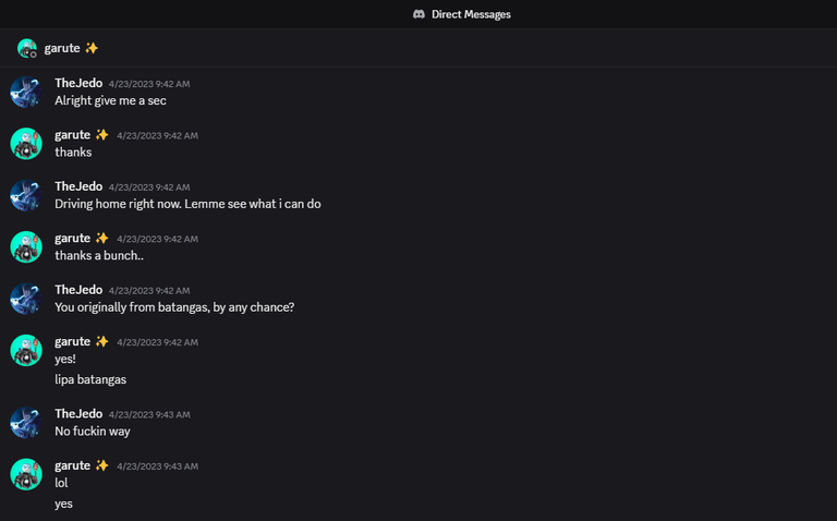 Chat via discord