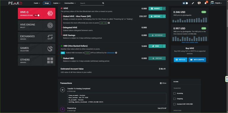 Current Wallet Holdings