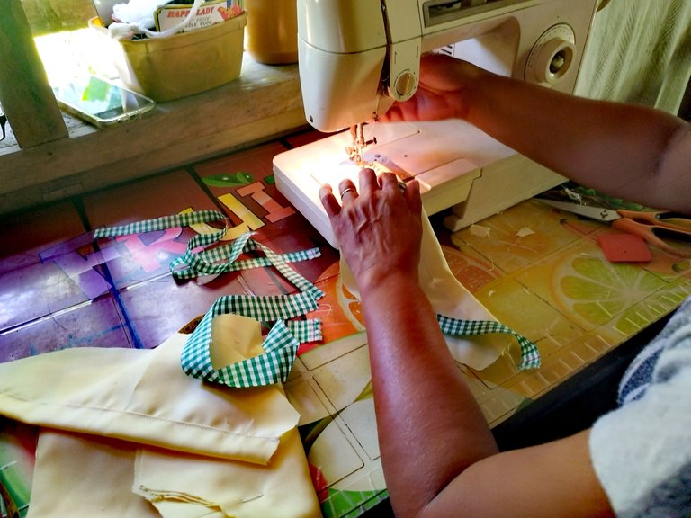 Needle Work Activities: "Sewing My Daughter's School Uniform"