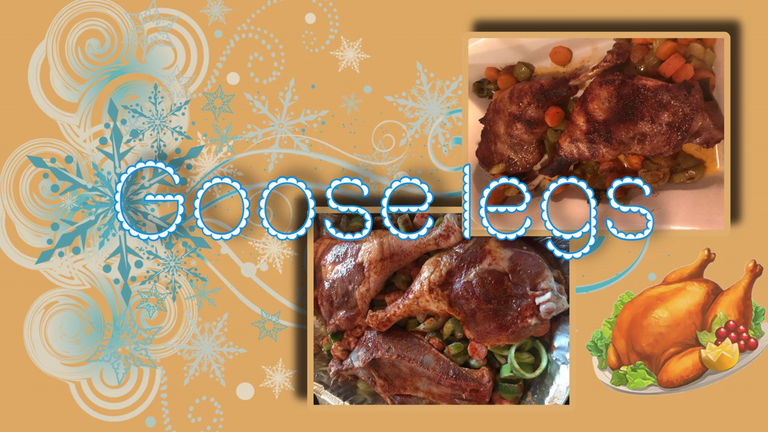 A festive day with goose legs./ Ein Festtag mit Gänsekeulen. 