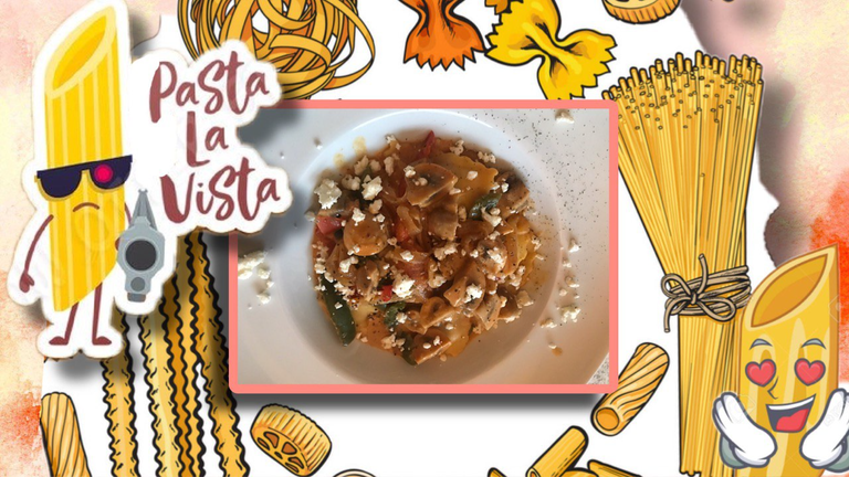 Pasta la vista, that's how quickly good food is eaten./ Pasta la vista, so schnell ist gutes Essen gegessen.