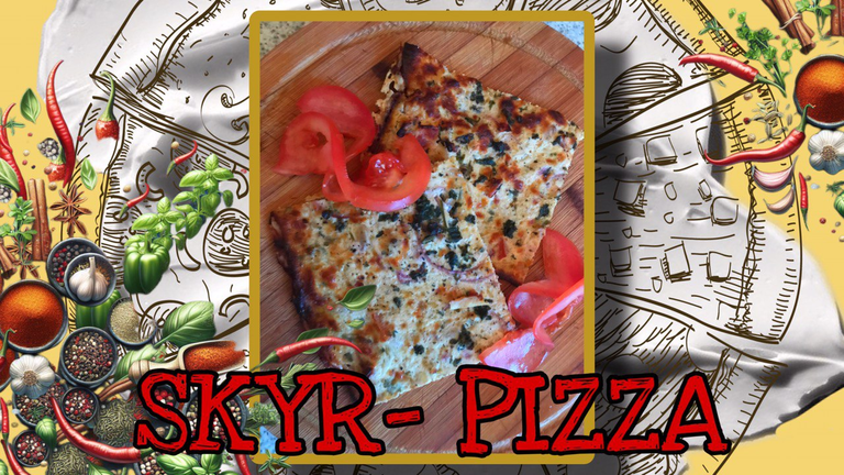 Something different for a change? How about skyr pizza?/ Mal was anderes? Wie wäre es mit Skyr-Pizza?