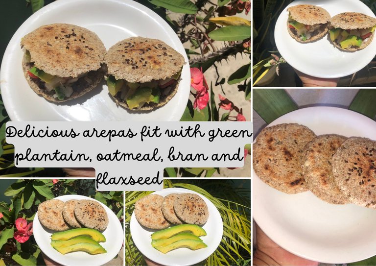 Delicious arepas fit with green plantain, oatmeal, bran and flaxseed.png