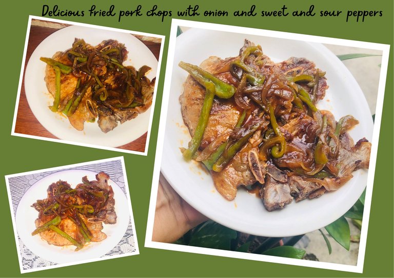Delicious fried pork chops with onion and sweet and sour peppers.png