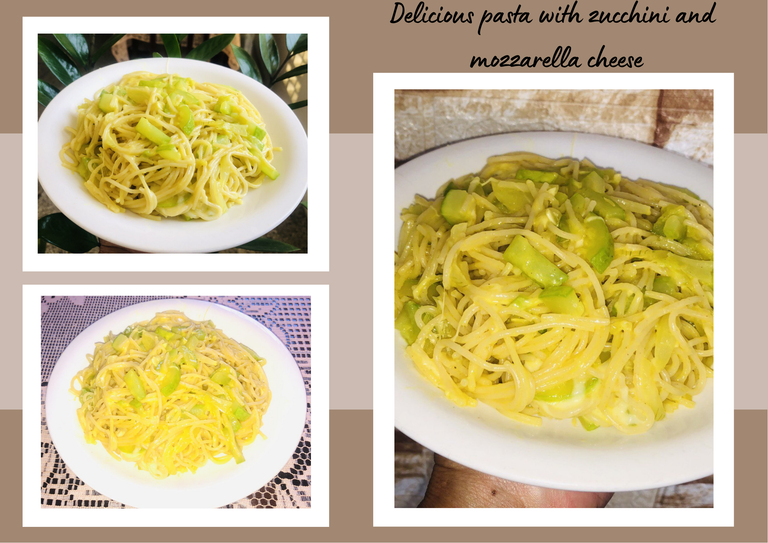 Delicious pasta with zucchini and mozzarella cheese.png
