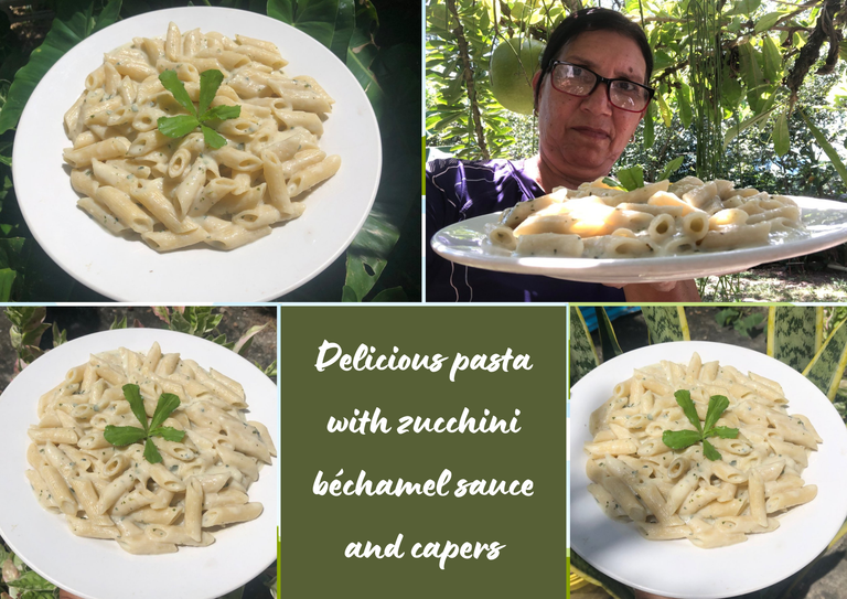 Delicious pasta with zucchini béchamel sauce and capers.png