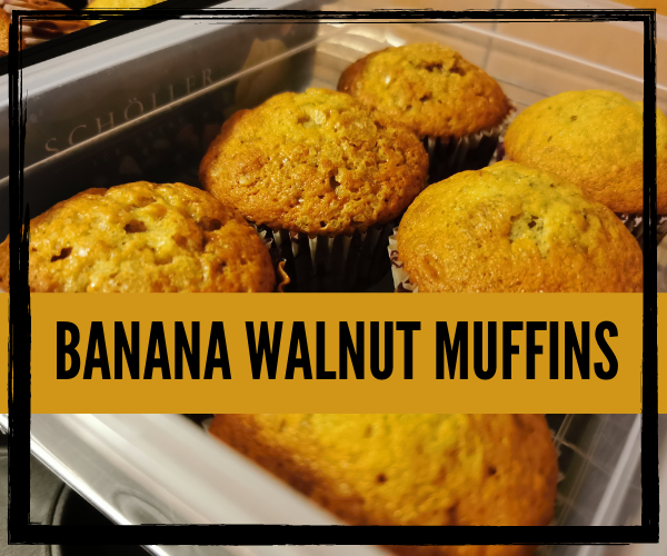 Homemade Banana Walnut Muffins 