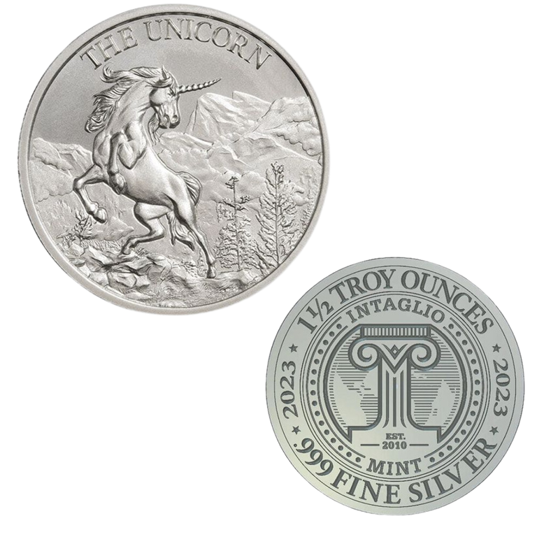 2010 Intaglio 1.5 oz unicorn silver round.png