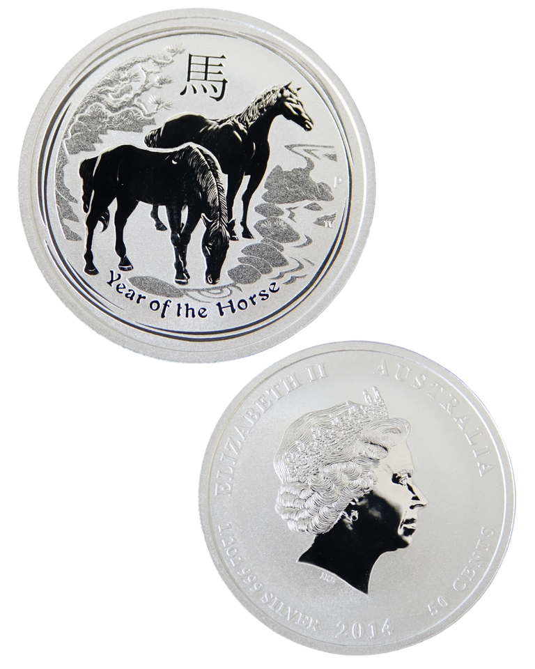 2014 Australia 12 oz Year of the horse 50 cent silver coin.png