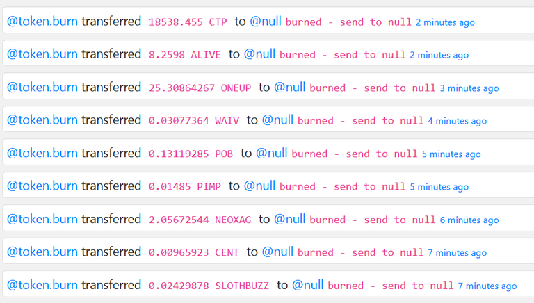 Burn Cycle : Send more than one HE token to null