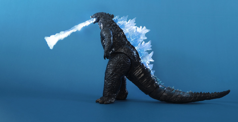 Godzilla fully lit up.