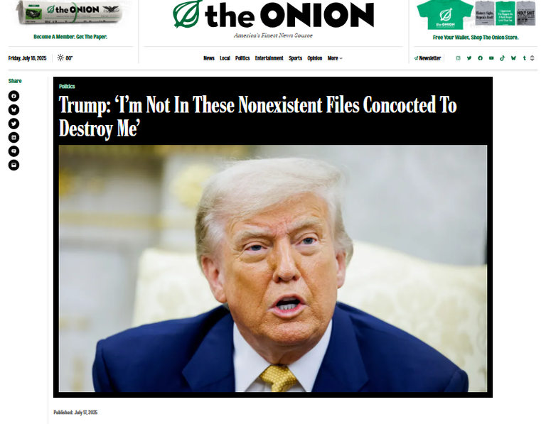 The #TooFuckeh Onion - July 18, 2025