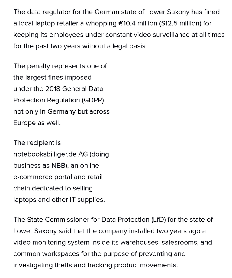 Screenshot 2022-06-17 at 12-10-23 GDPR German laptop retailer fined €10 4m for video-monitoring employees.png