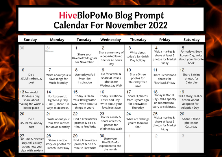 HiveBloPoMo November 2022 Calendar.png
