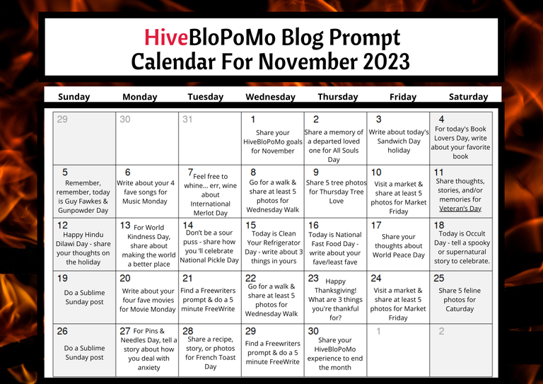 HiveBloPoMo November 2023 Calendar.png