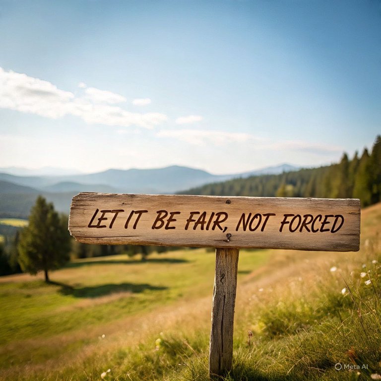 Let It Be Fair, Not Forced.