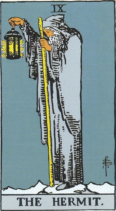 The Hermit card from the classic Rider Waite-Deck (image source: Pixabay)