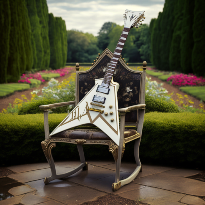 Ugochill_realistic_Gibson_Flying_V_Guitar_on_pretty_chair_in_th_07b2c523-7c85-4145-b19a-4ce69a00eb0c.png