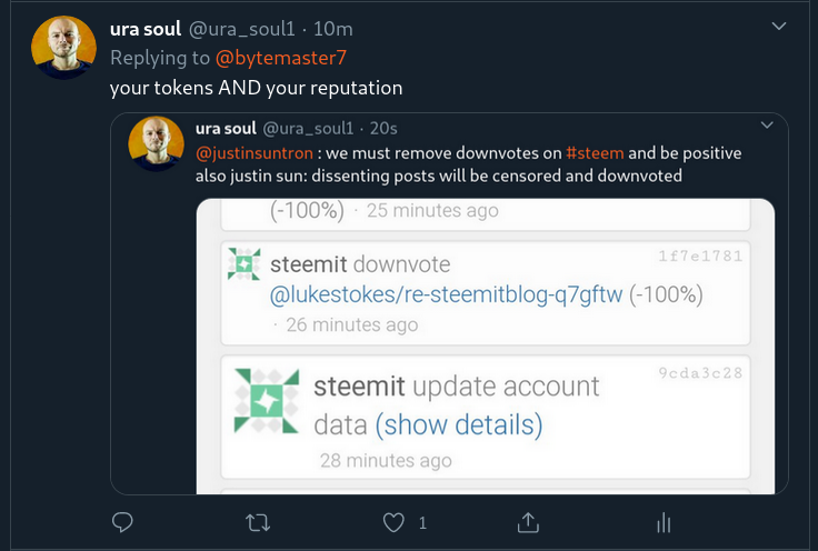 ura soul replies to dan, highlighting justin sun's denials