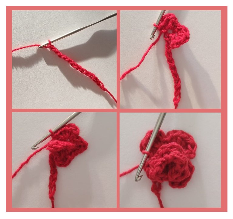 Rosas Tejidas en Crochet Anillos pulsera collar y zarcillos - 1.jpg