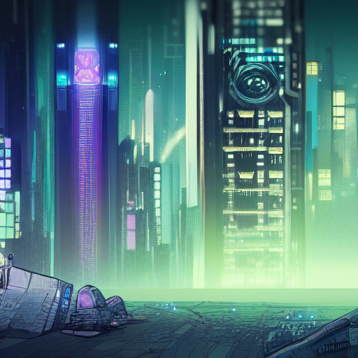 cyberpunk fantasy city