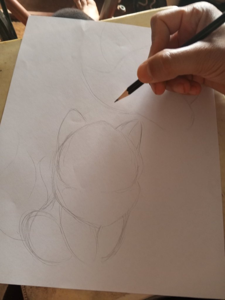 comenzando a hacer forma de gatito -----starting to make kitten shape