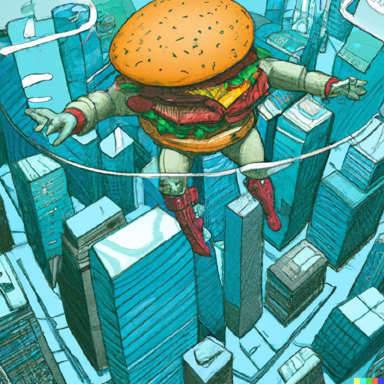 DALLE_2022-09-05_19.47.37_-_a_giant_robot_made_of_burger_floating_above_a_glass_city_by_moebius.png