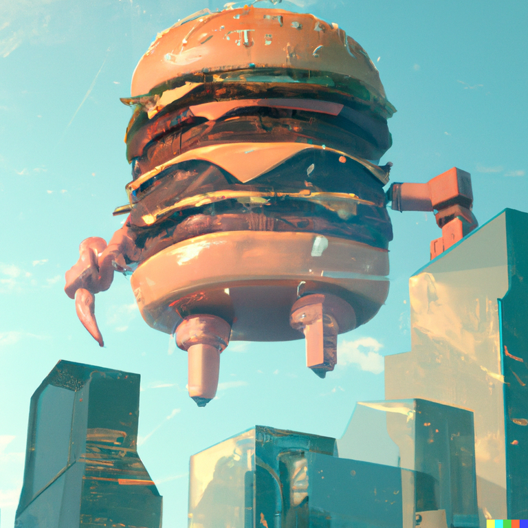 DALLE_2022-09-05_19.49.46_-_a_giant_robot_made_of_burger_floating_above_a_glass_city_in_the_style_of_futura.png