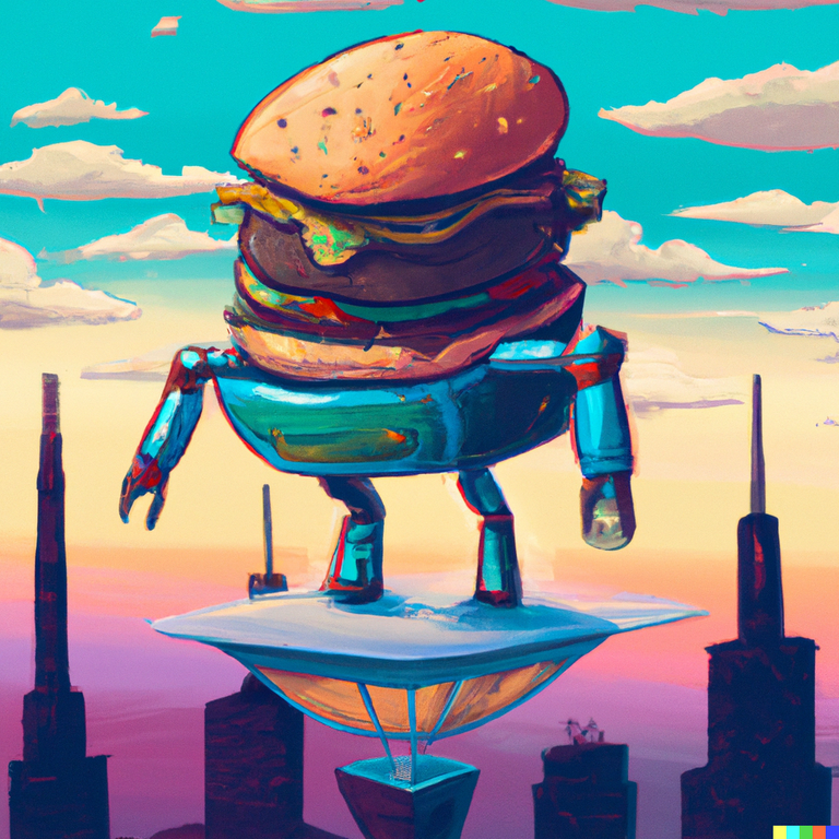 DALLE_2022-09-05_19.48.53_-_a_giant_robot_made_of_burger_floating_above_a_glass_city_by_dali.png