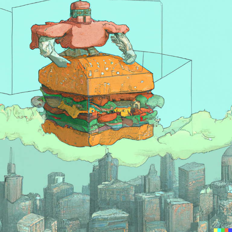 DALLE_2022-09-05_19.47.26_-_a_giant_robot_made_of_burger_floating_above_a_glass_city_by_moebius.png