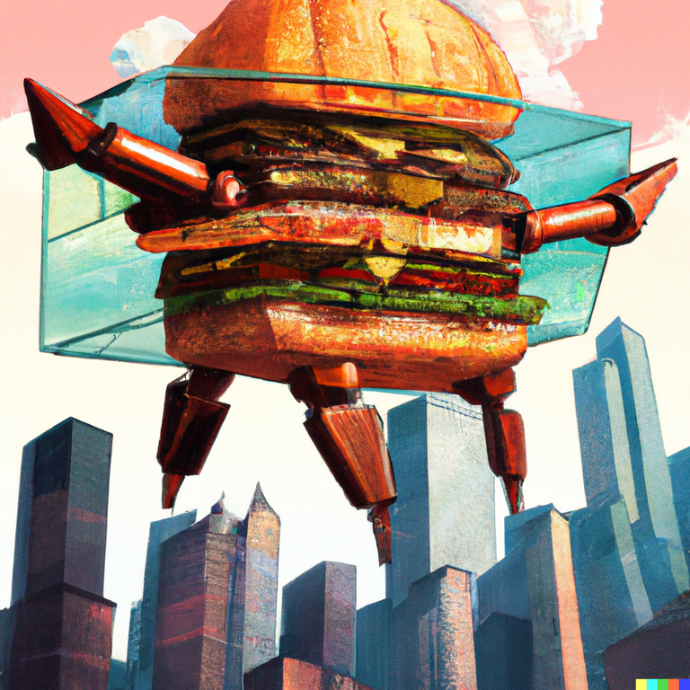 DALLE_2022-09-05_19.50.39_-_a_giant_robot_made_of_burger_floating_above_a_glass_city_in_the_style_of_jerome_bosh.png